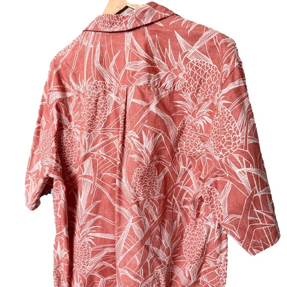 Cooke Street Men's L Coral & Ivory Hawaiian Shirt Short Sleeve Button-Up Casual - Picture 9 of 11